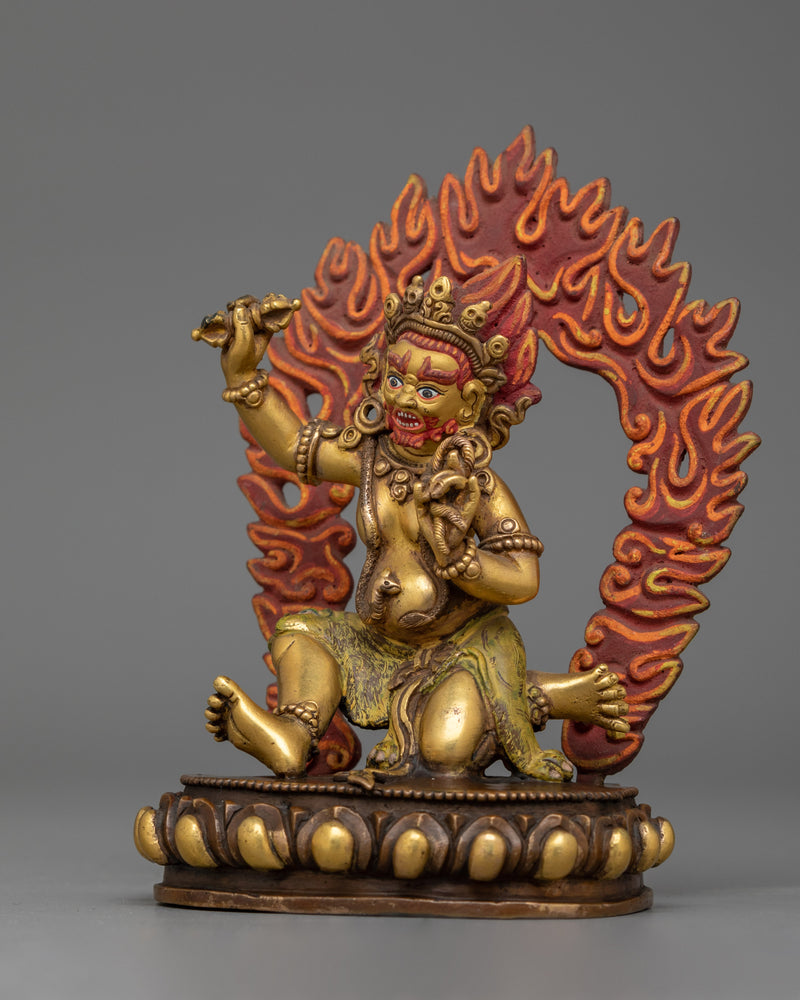 Small Vajrapani Figure | Hand-carved, wielder of the Thunderbolt