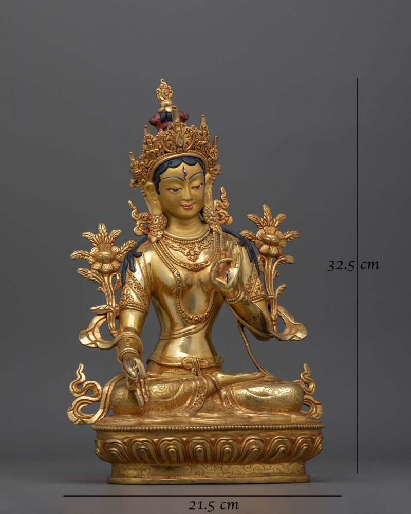 White Tara Copper Statue for Sacred Shrine