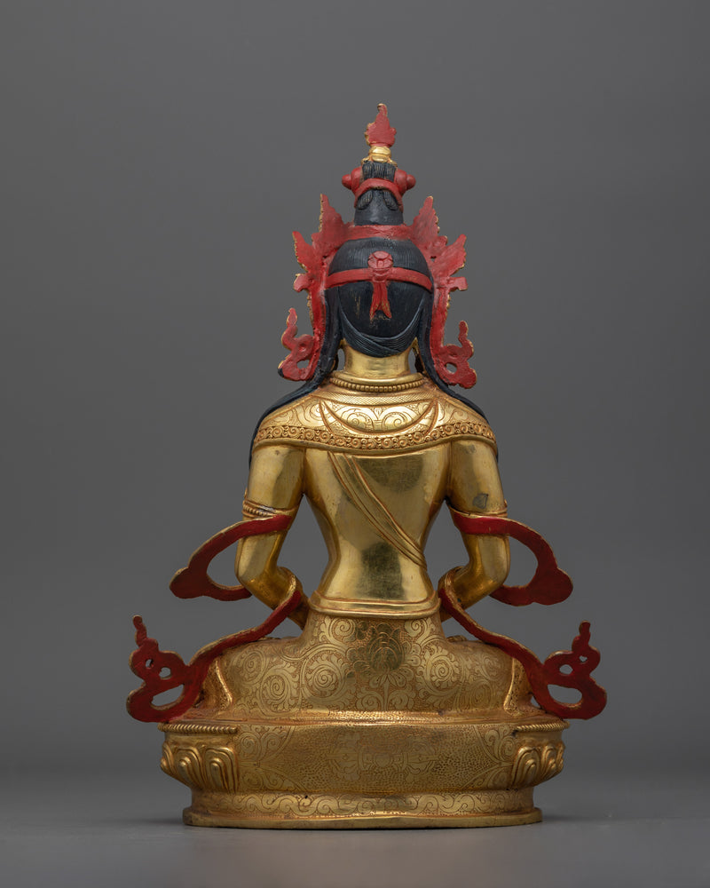 The Deity of Infinite Life | Amitayus Copper Statue for Your Sacred Space