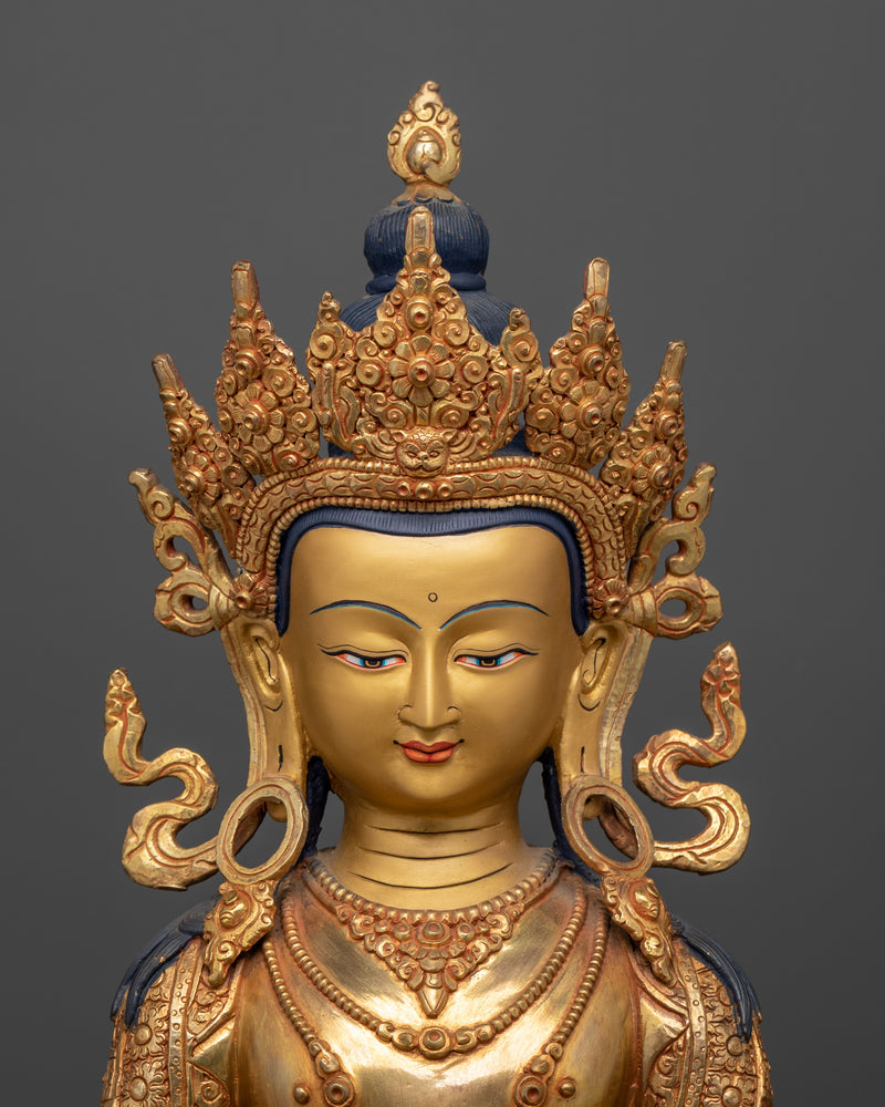 The Majestic Deity Amitayus Copper Statue | Infinite Life and Wisdom