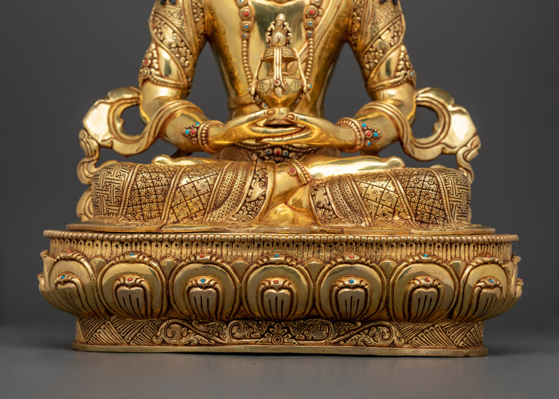 The Deity of Infinite Life and Wisdom | Amitayus Copper Statue