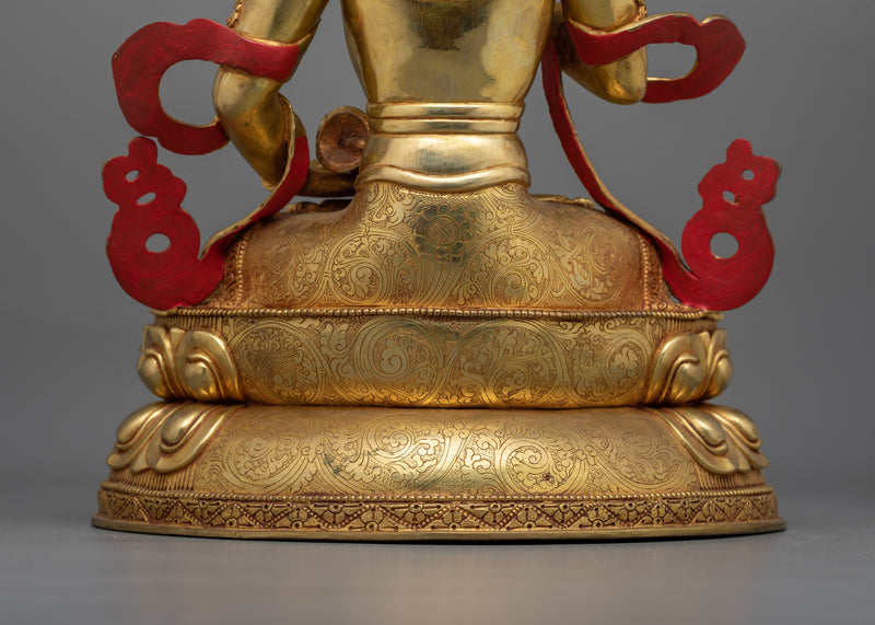 Sacred Vajrasattva Buddha Statue | 24K Gold Gilded Copper Sculpture