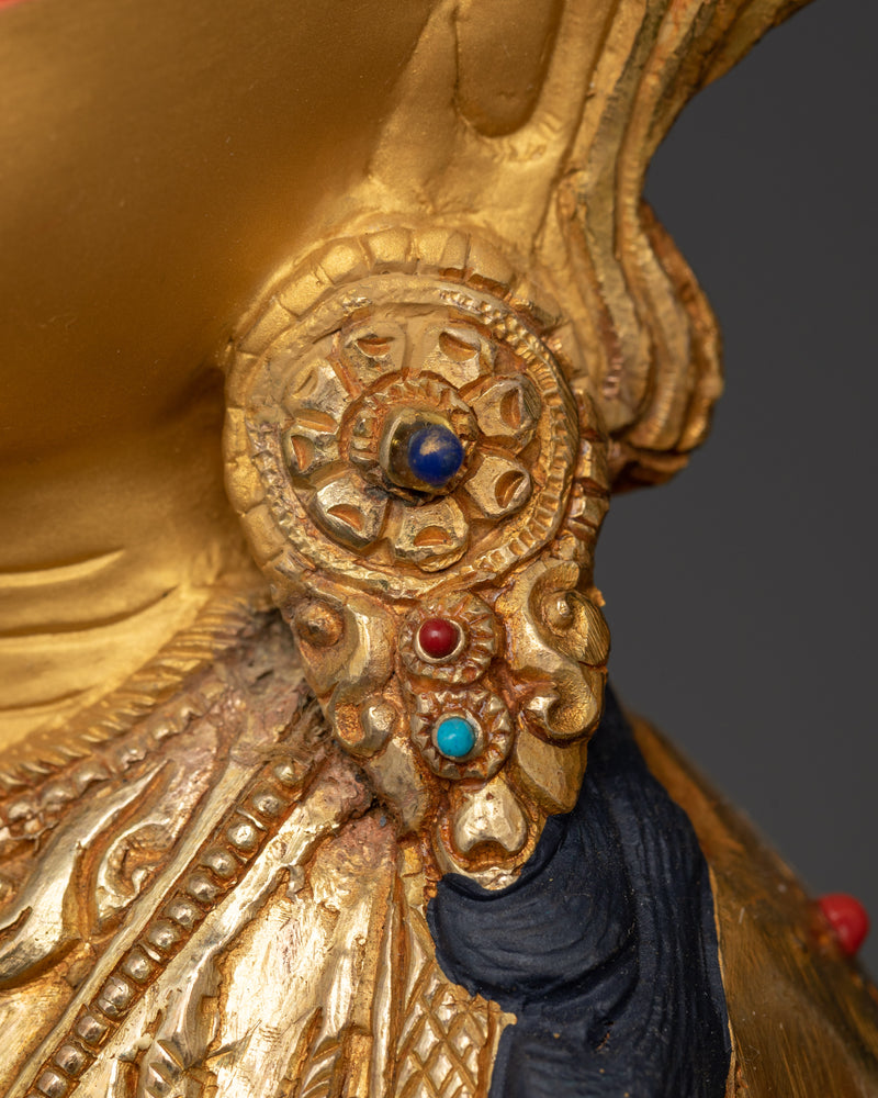 Buddha Chenrezig Statue | 24K Gold Gilded Copper Art