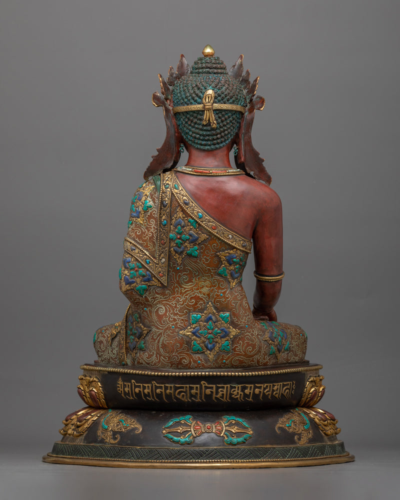 Shakyamuni Buddha Statue with Crown | Regal Symbol of Enlightenment