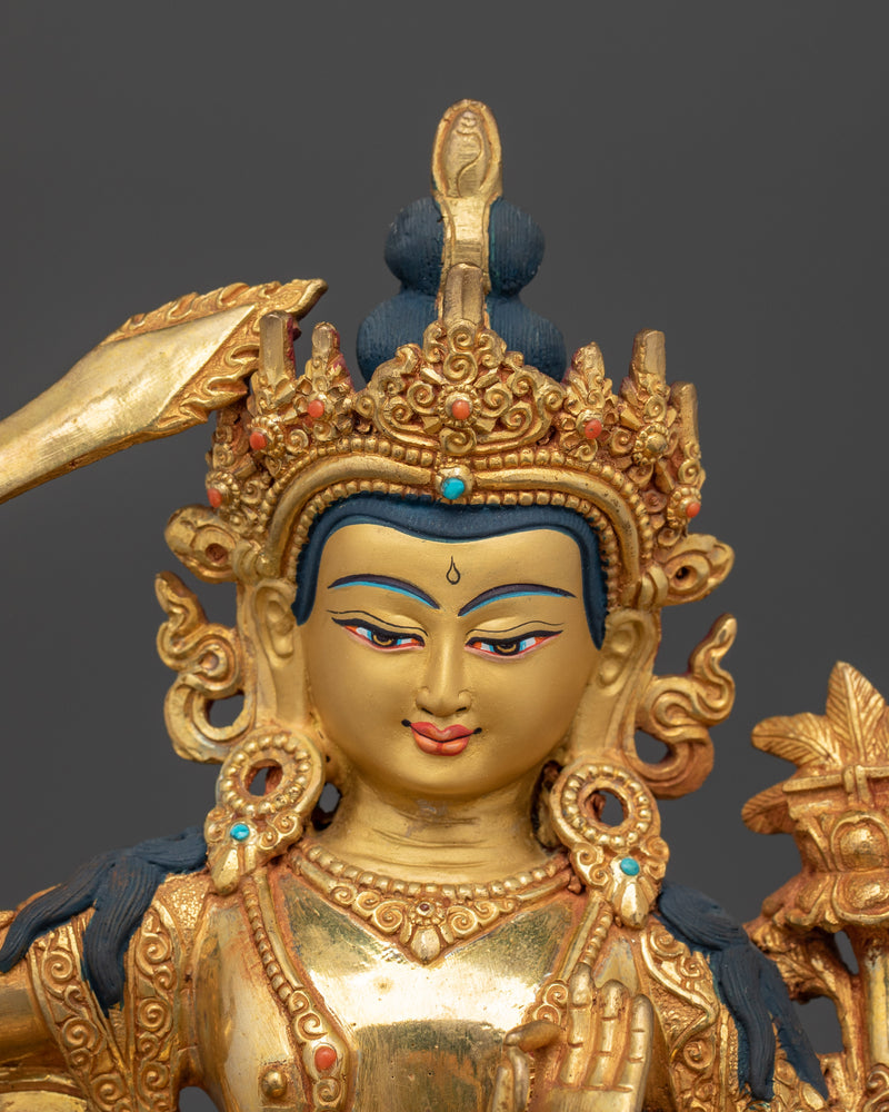 Manjushri Spiritual Sculpture | Embodiment of Wisdom and Insight