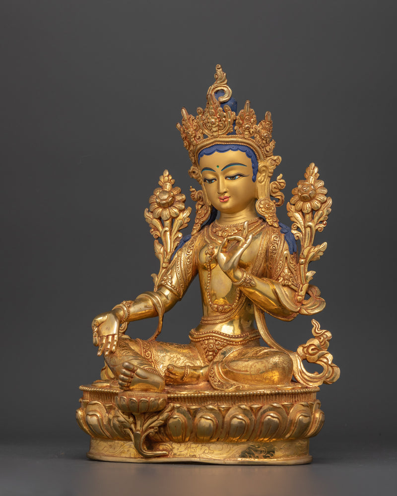 Green Tara Buddhist Sculpture for Shrine | Symbol of Compassion and Protection