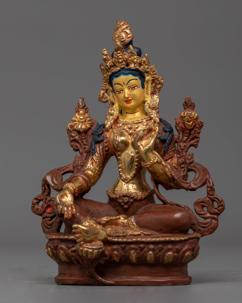 Sacred Green Tara Statue | Compact Divine Protector for Your Shrine