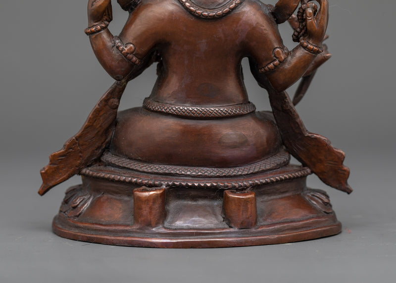 Sacred Ganesh Statue | Handcrafted Oxidized Copper Sculpture