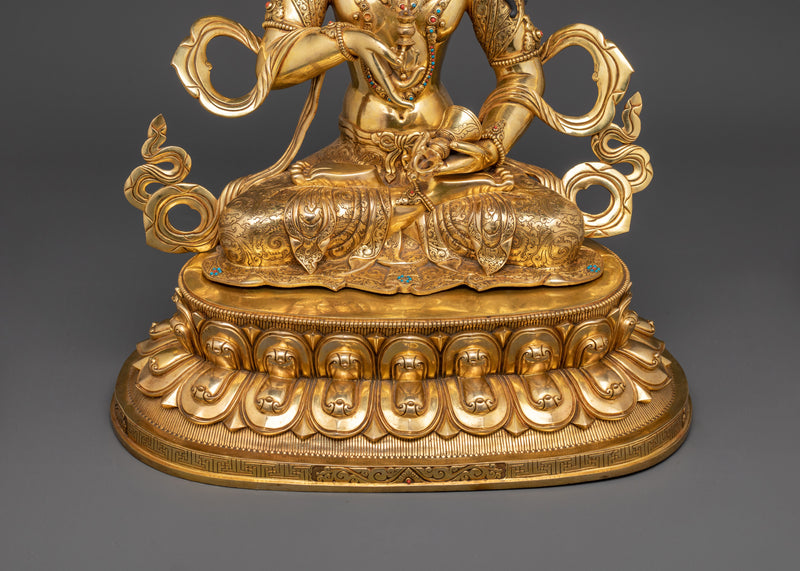 Sacred Vajrasattva Statue | Handcrafted 24K Gold Gilded Copper Sculpture