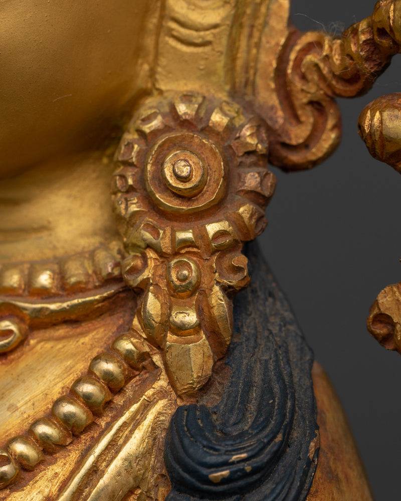 Sacred Green Tara Statue | Handcrafted 24K Gold Gilded Copper Sculpture