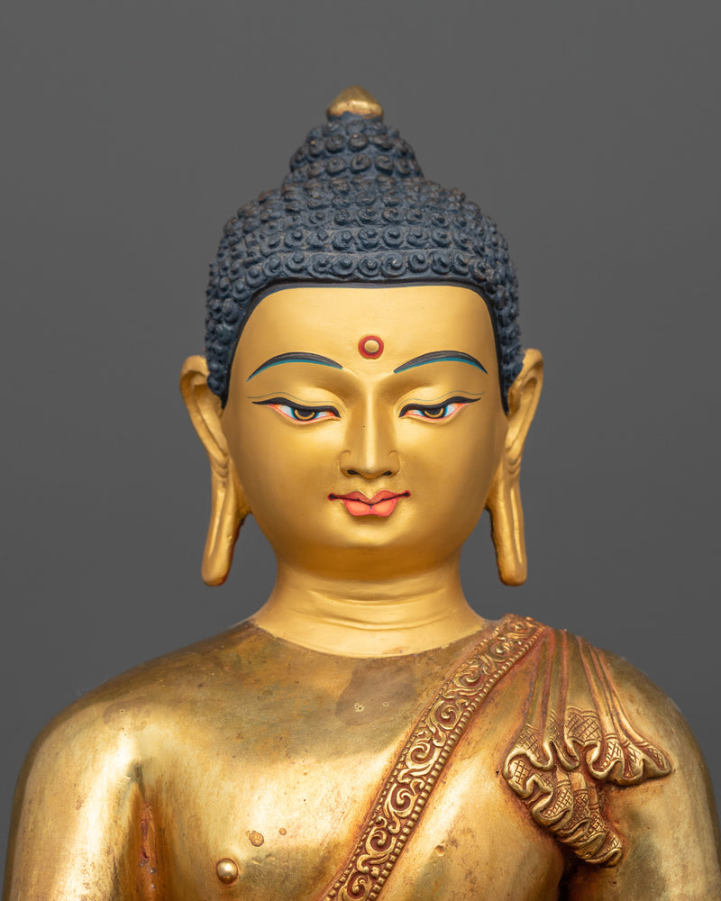 Sacred Medicine Buddha Statue | 24K Gold Gilded Healing Deity Sculpture