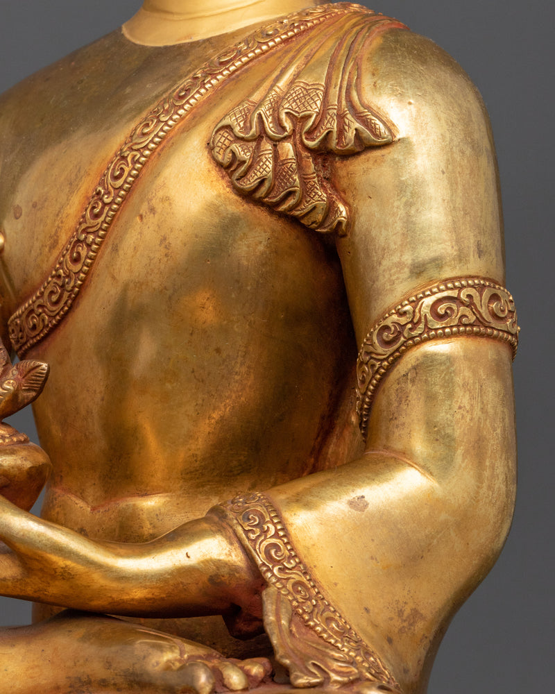 Sacred Medicine Buddha Statue | 24K Gold Gilded Healing Deity Sculpture