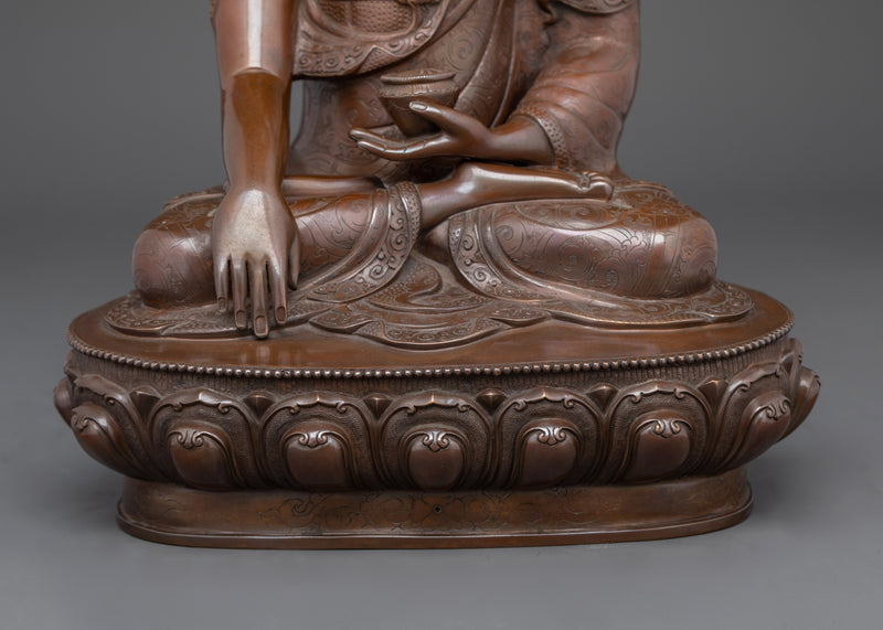 Spiritual Shakyamuni Buddha | Oxidized Copper Buddha Statue