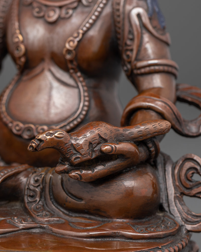 Spiritual Dzambhala Statue | Sacred Oxidized Copper Craftsmanship