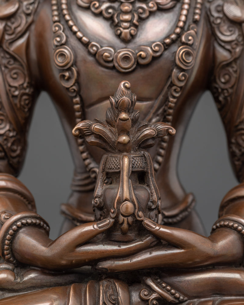 Spiritual Amitayus Statue | Oxidized Copper Craftsmanship