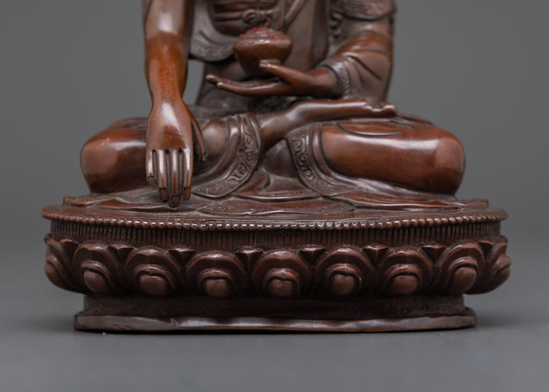 Enlightened Shakyamuni Buddha Statue | Oxidized Copper Sculpture