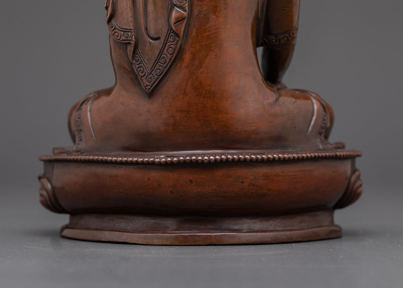 Enlightened Shakyamuni Buddha Statue | Oxidized Copper Sculpture