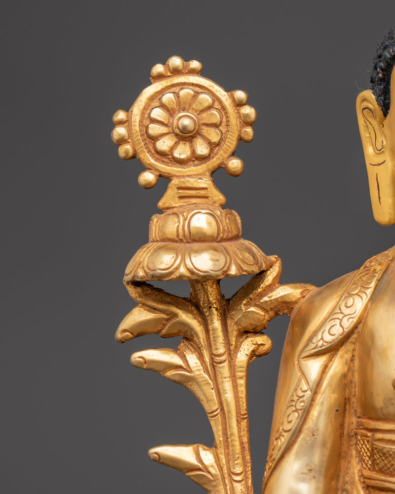 Traditional Spiritual Maitreya Buddha Statue | 24K Gold Gilded Copper Sculpture