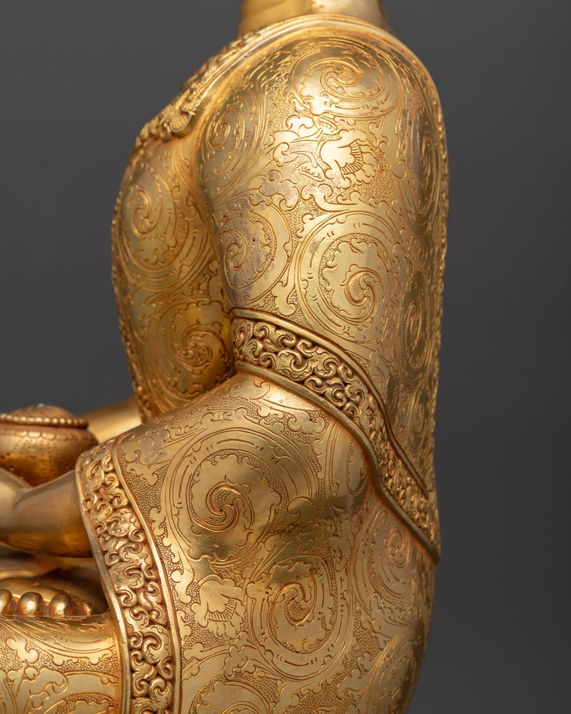 Spiritual Shakyamuni Buddha Statue | 24K Gold Gilded Copper