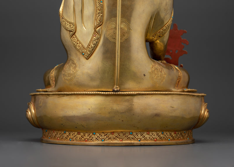 Spiritual Medicine Buddha Statue | 24K Gold Gilded Copper Masterpiece