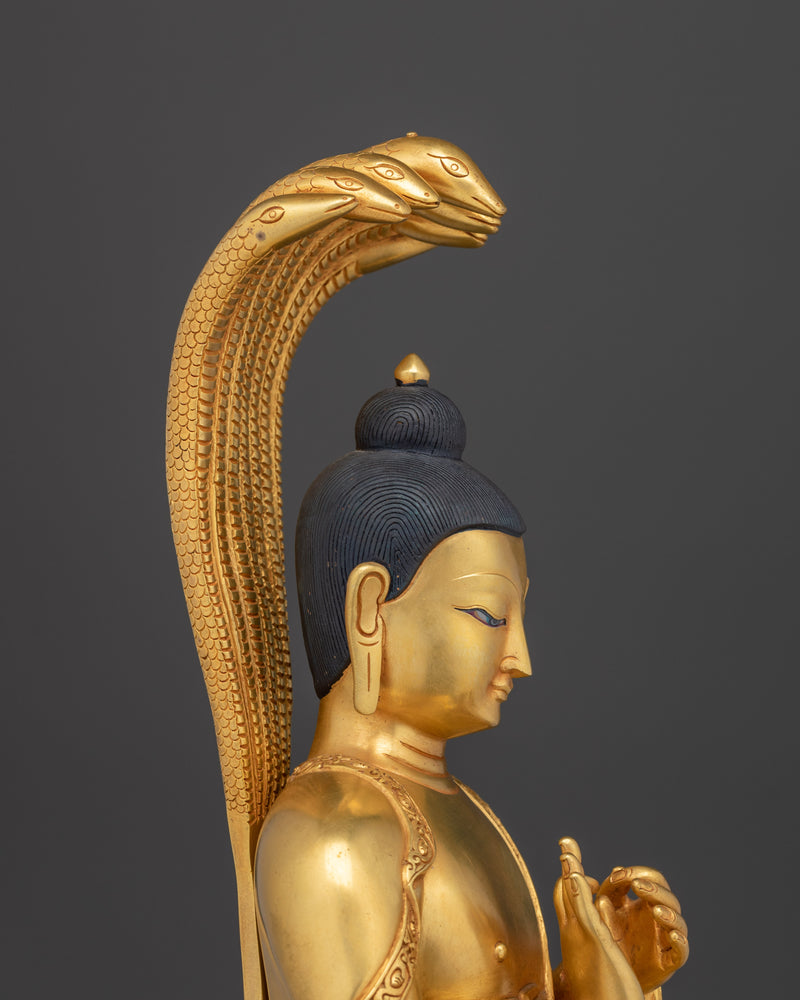 Nagarjuna Figurine | 24K Gold Gilded Copper Statue