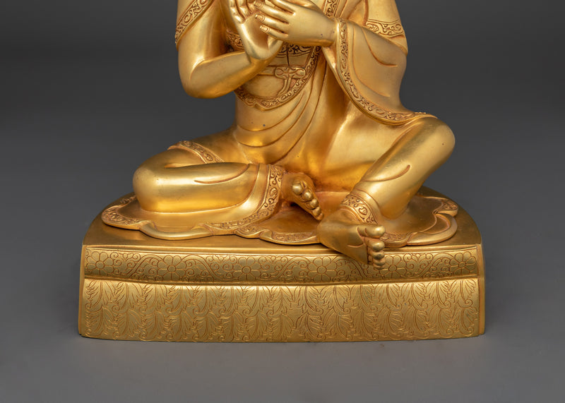 Nagarjuna Figurine | 24K Gold Gilded Copper Statue