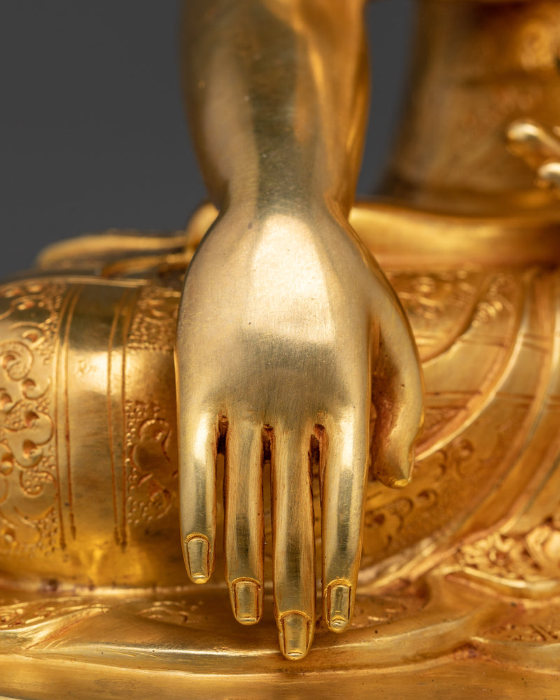 Elegant Siddhartha Gautam Buddha Statue for Dharma Decor | 24K Gold Gilded Serenity