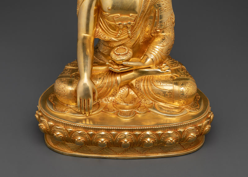 Elegant Siddhartha Gautam Buddha Statue for Dharma Decor | 24K Gold Gilded Serenity