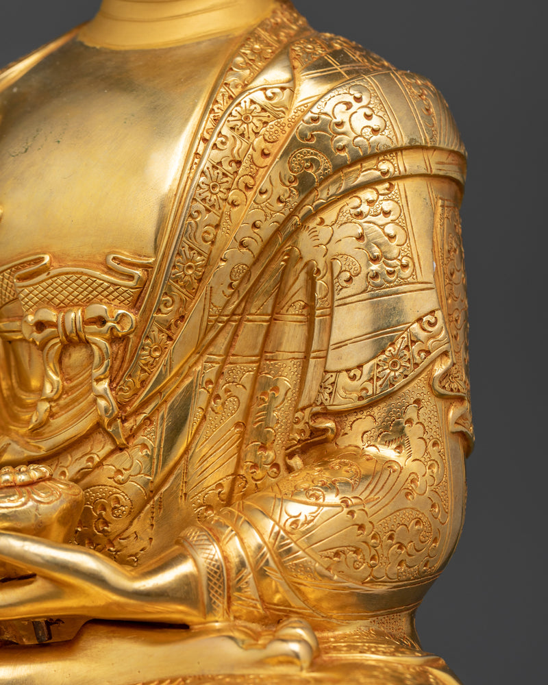 Elegant Siddhartha Gautam Buddha Statue for Dharma Decor | 24K Gold Gilded Serenity