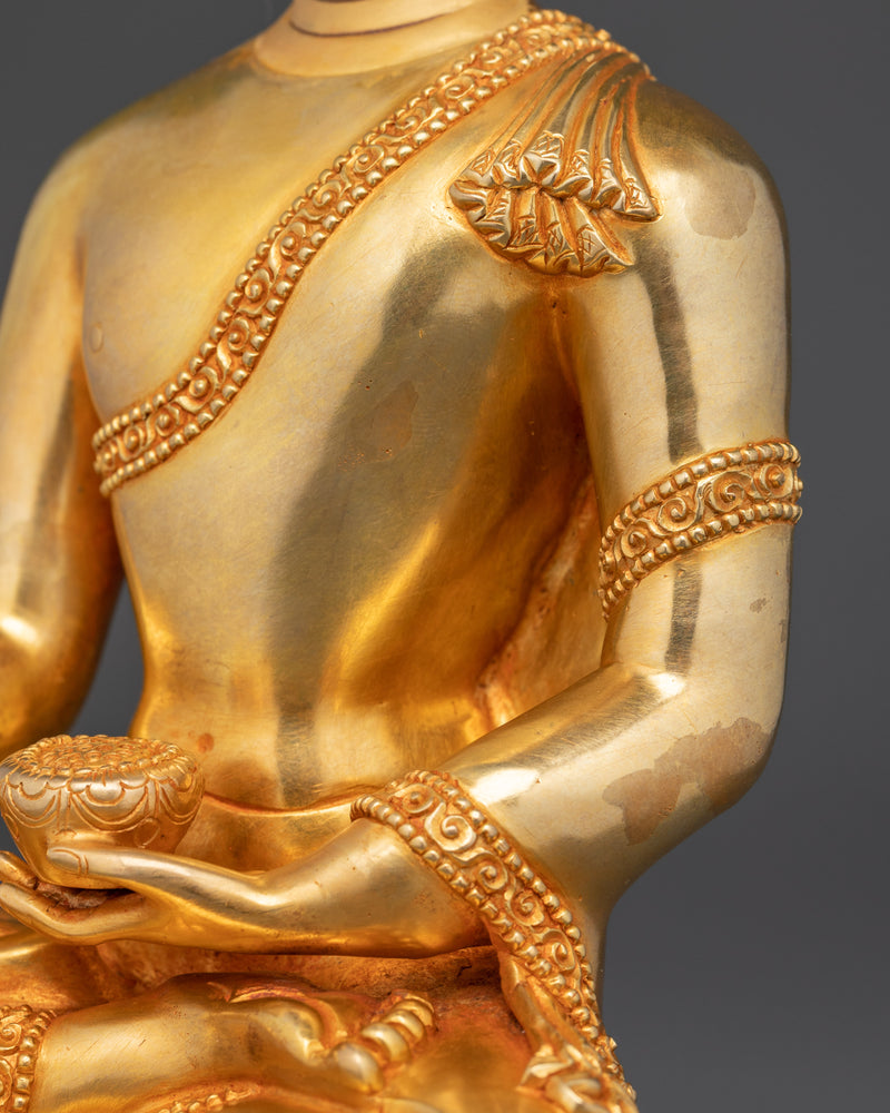 Enlightened Shakyamuni Buddha Founder of Buddhism | Radiant Gold-Gilded Statue