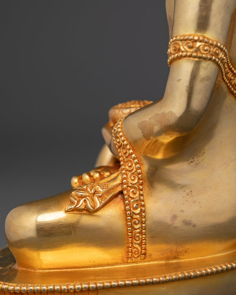 Enlightened Shakyamuni Buddha Founder of Buddhism | Radiant Gold-Gilded Statue