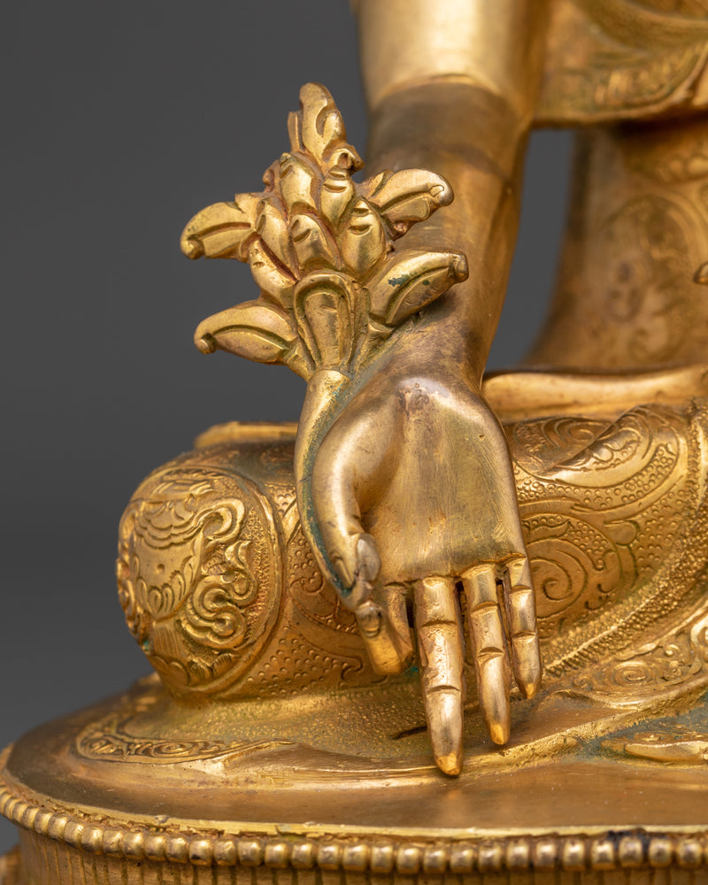 Supreme Healer Medicine Buddha | 24k Gold Gilded Nepalese Artwork