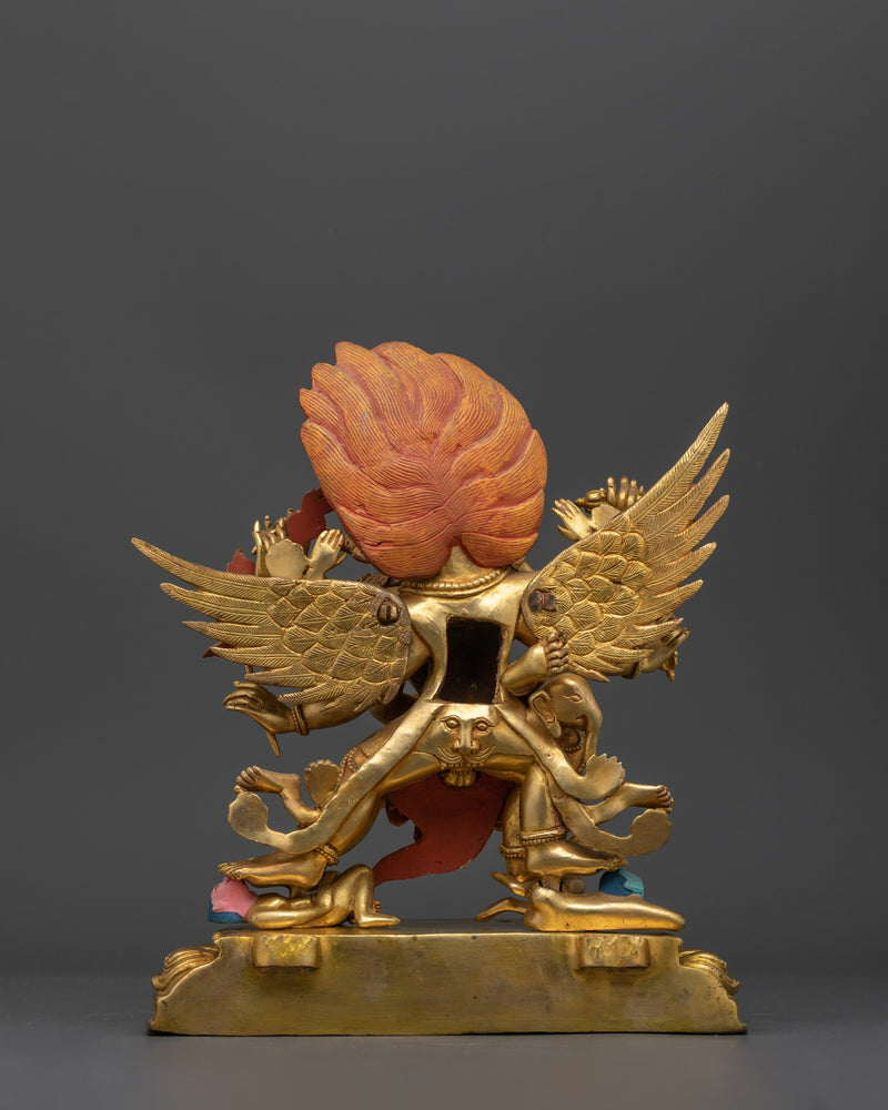 The Wrathful Protector of the Dharma | Vajrakilaya 24k Gold Gilded Statue