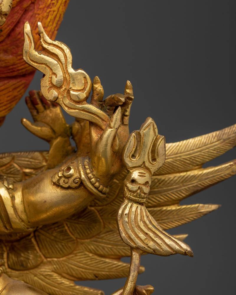 The Wrathful Protector of the Dharma | Vajrakilaya 24k Gold Gilded Statue