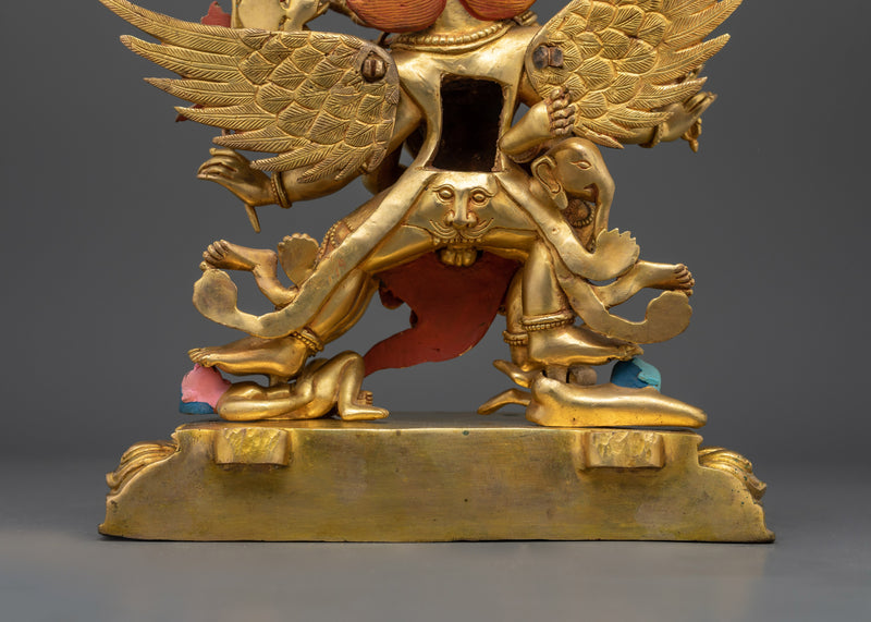 The Wrathful Protector of the Dharma | Vajrakilaya 24k Gold Gilded Statue