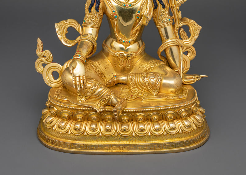 24K Gold Gilded Deity Avalokiteshvara Tibetan Chenrezig  | Handcrafted Statue