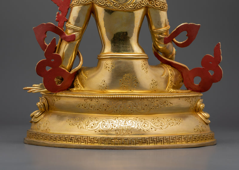 24K Gold Gilded Deity Avalokiteshvara Tibetan Chenrezig  | Handcrafted Statue