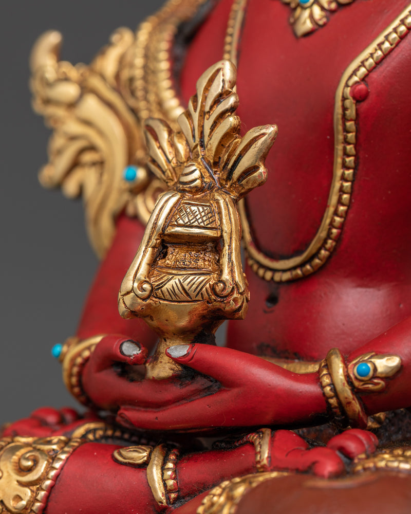 Amitayus Dharani Statue | Handcrafted Buddha of Longevity in 24K Gold Gilding