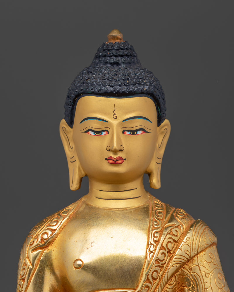 The Enlightened One and Spiritual Guide | Shakyamuni Buddha Gilt Statue