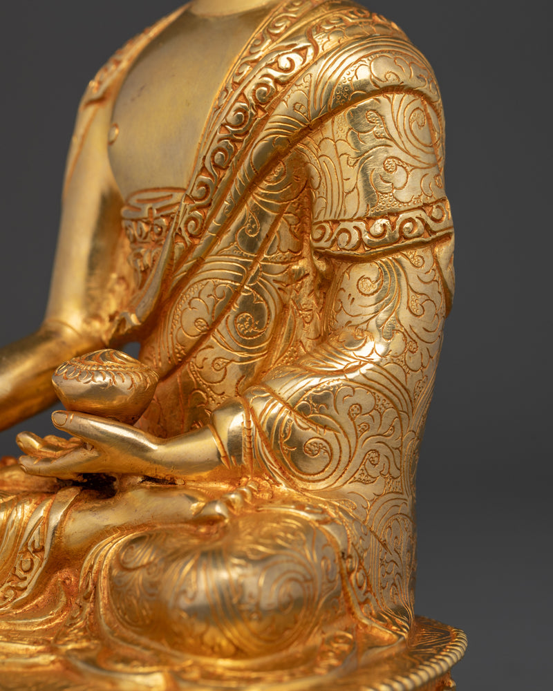 The Enlightened One and Spiritual Guide | Shakyamuni Buddha Gilt Statue