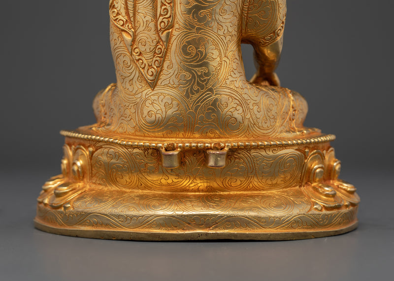 The Enlightened One and Spiritual Guide | Shakyamuni Buddha Gilt Statue