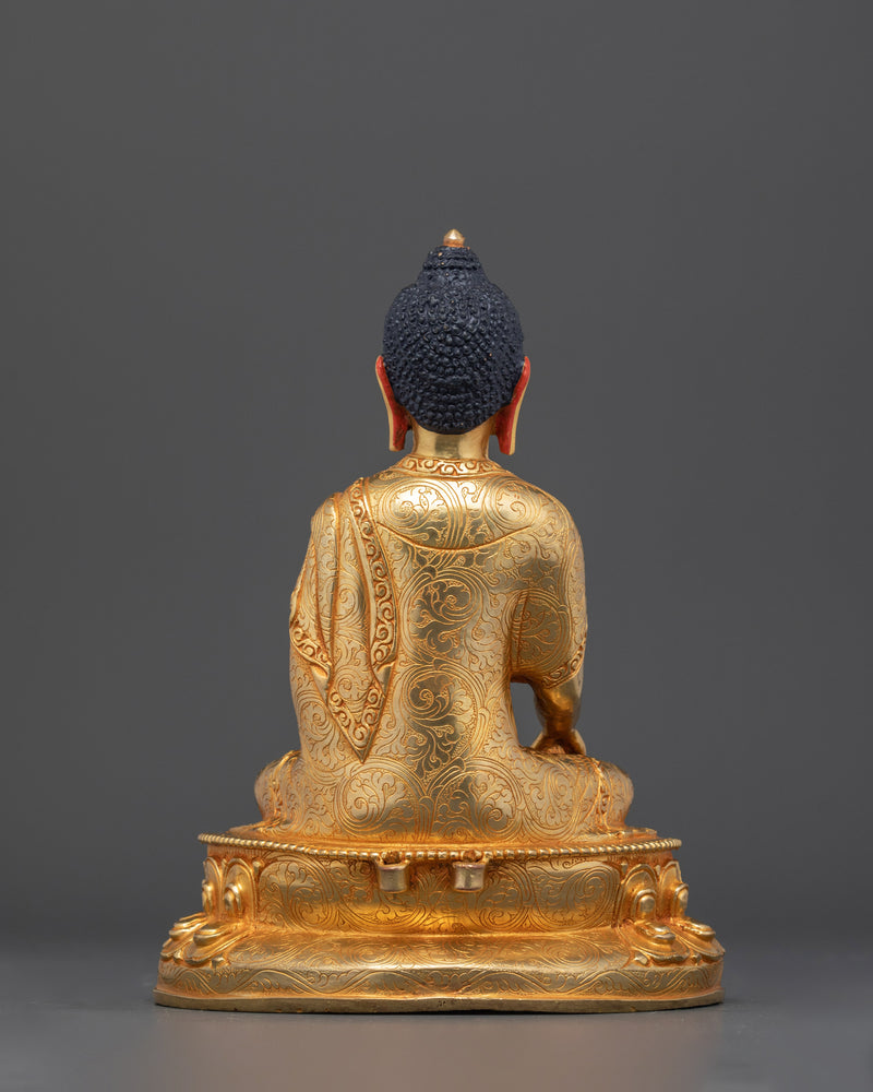 The Enlightened One and Spiritual Guide | Shakyamuni Buddha Gilt Statue