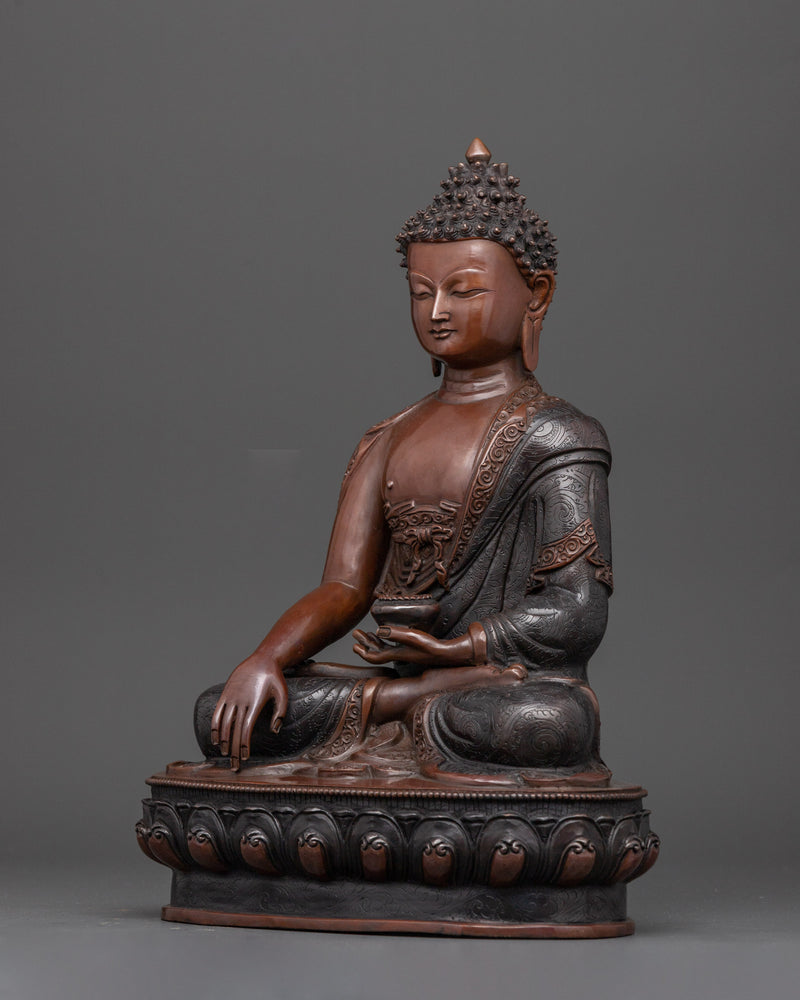 The Enlightened Teacher and Embodiment of Peace | Shakyamuni Buddha Oxidized Statue