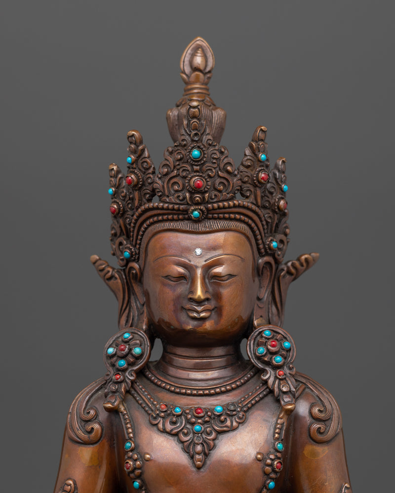 The Buddha of Infinite Life and Longevity | Amitayus Oxidized Statue