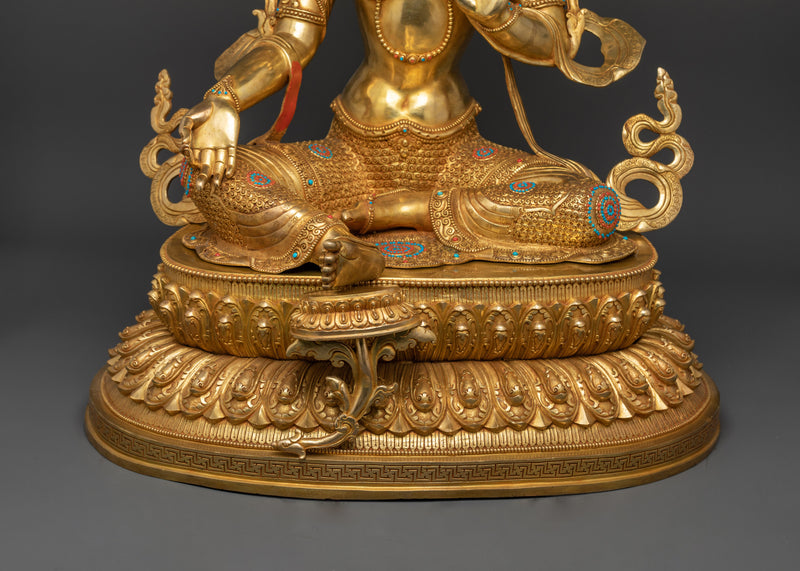 The Majestic Protector Green Tara | 24k Gold Gilded Life Sized Statue