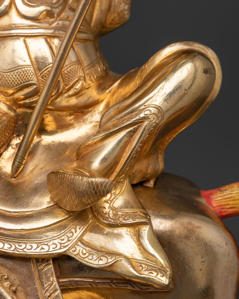 24K Gold Gilded King Ghesar | Traaditional Buddhist Master