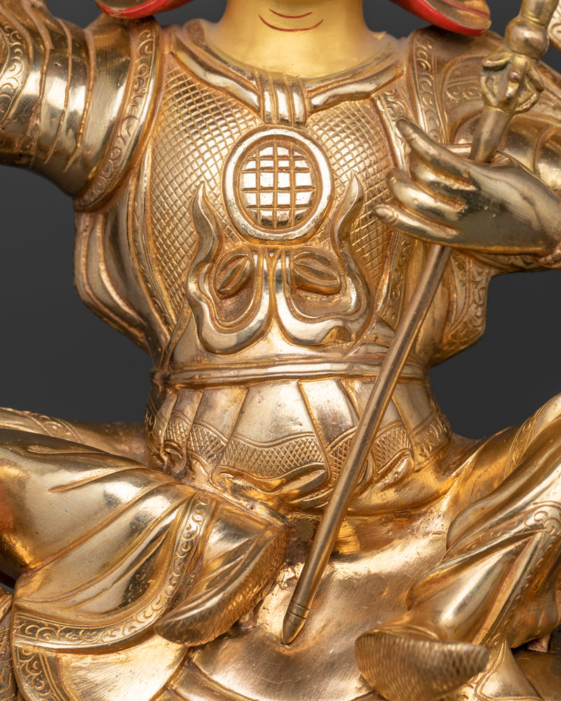 24K Gold Gilded King Ghesar | Traaditional Buddhist Master