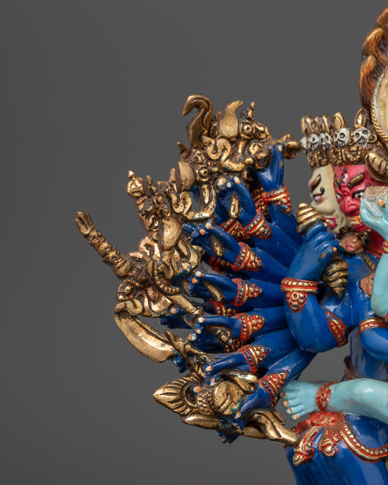 Yamantaka with Consort Statue | The Conqueror of Death and Protector of the Dharma