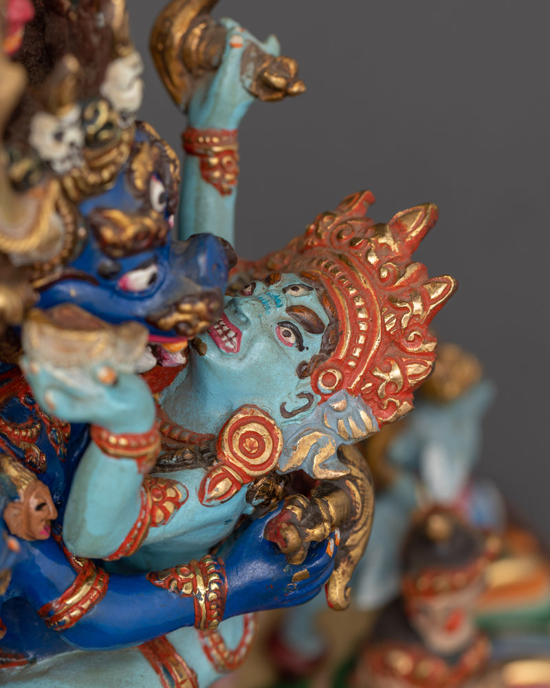 Yamantaka with Consort Statue | The Conqueror of Death and Protector of the Dharma