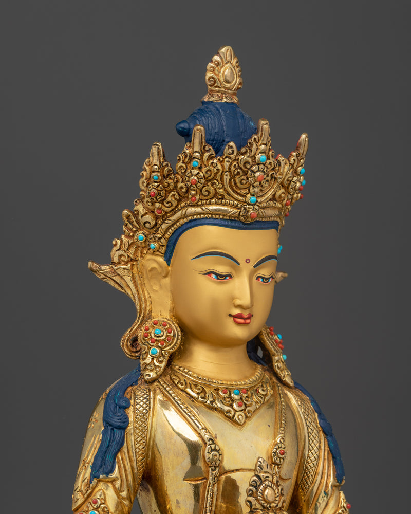 24K Gold Gilded Amitayus Statue | A Radiant Symbol of Longevity and Wisdom